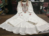 KDC 5563 New Collection  latest collection Chanderi* suit with cotton pant naazmin dupatta- beautiful embroidery  - White, 2XL-44
