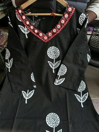 KDC 5564 Ethnic Heavy Cotton*Pure fine Cotton fabric Embroidery Work Kurti with Pant with cotton Dupatta - XL-42