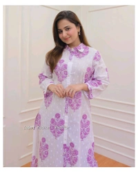 SF2  5566 *New Launch Artical Premium Pure Cotton Fabric styles Kurta Pant Set  - Pink, L-40