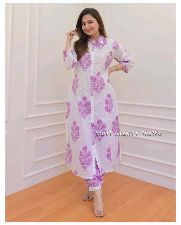 SF2  5566 *New Launch Artical Premium Pure Cotton Fabric styles Kurta Pant Set  - Pink, XL-42