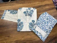 SF2  5566 *New Launch Artical Premium Pure Cotton Fabric styles Kurta Pant Set  - Blue, 3XL-46