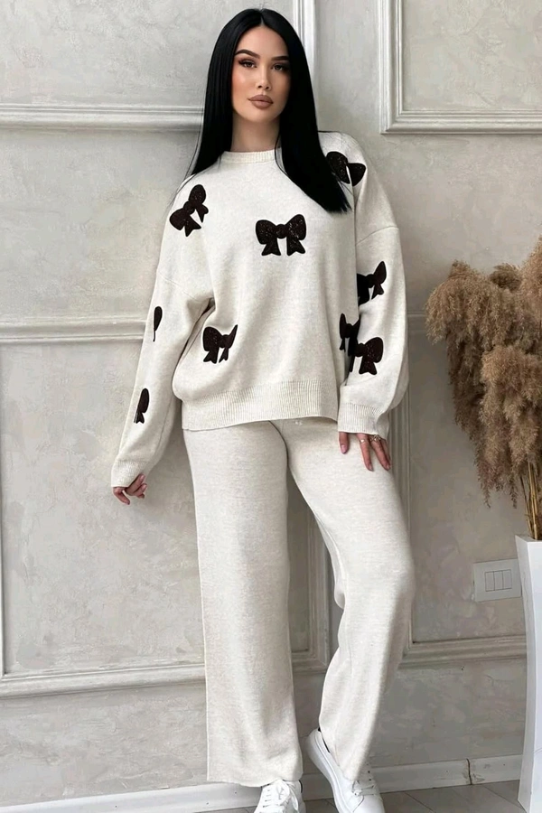 RSL 5568 Imported premium Woolen Bow CordsetSize-  - White, XL-42