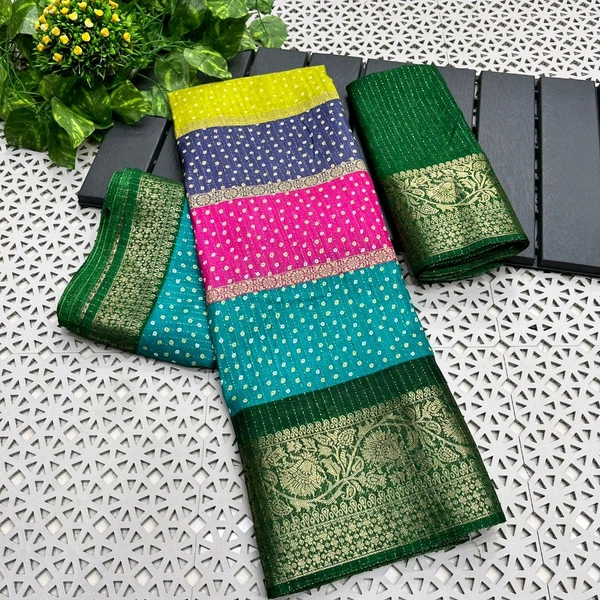 DSS 5571 WowNew ruko jariBeautiful dola silk sarees with all over floral design along with contrast weaving borderContrast pallu  - Green