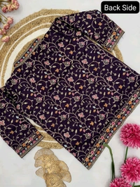 DSS 5573 *Ready To Wear Saree With Jacket Saree  Heavy Diamond Satin Silk With Multi Thread Embroidery  Patch Work Butta - 2XL-44
