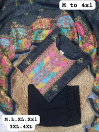 SF3  5580 *NEW BEUTIFUL HEAVY FULLY STITCHIED SUIT SET beautiful Heavy Suit Set which is beautifully decorated HEAVY Maslin  SILK - Black, M-38
