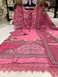 SF3  5582 NEW COLLECTION PATTERN *Ivory Pakistani Suits made from Pure Muslin fabric with digital prints  - M-38