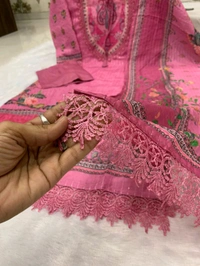 SF3  5582 NEW COLLECTION PATTERN *Ivory Pakistani Suits made from Pure Muslin fabric with digital prints  - L-40