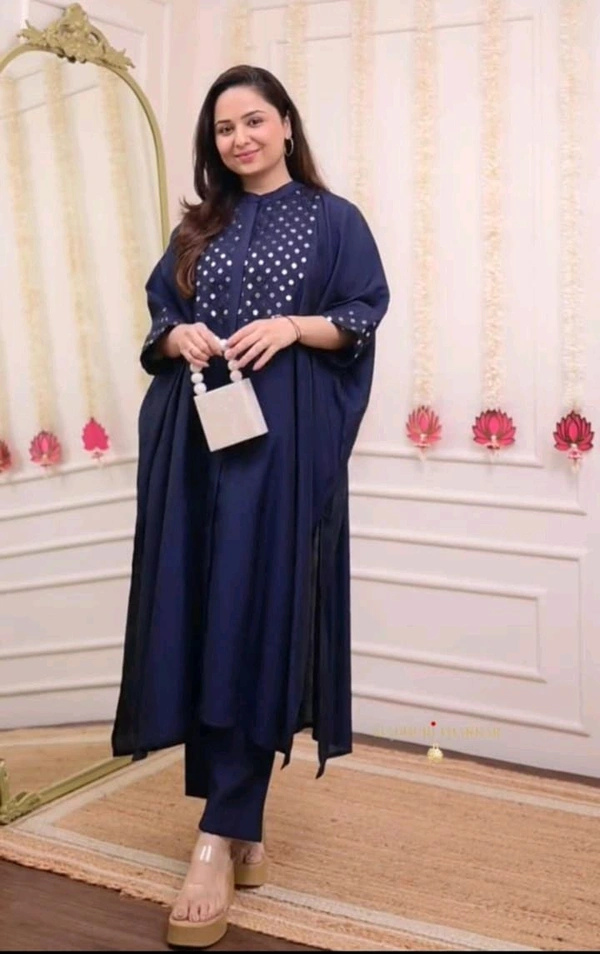 SF3  5586 BEAUTIFUL RAYON KAFTAN WITH PANT.FRONT EMBROIDERY WORK AND SEQUENCE WORK ON FULL KAFTANWITH BEAUTIFUL SEQUENCE WORK.WORK - 3XL-46