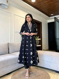 SF3  5587 New Quality *Premium Heavy Cotton Full Printer Dress With Printed Plazzo Border Handwork With Malmal Printed Dupatta - Black, M-38
