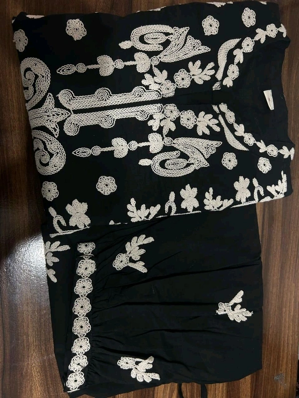 EVN 5581 Beautiful Pure Cotton Kurti Afghani Pant set  Dori embroidery work - 2XL-44