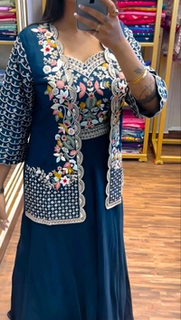 DSS 9251 New Party Wear Lahenga Blouse With Jacket Multi Thread Embroidery  - 2XL-44