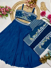 DSS 9251 New Party Wear Lahenga Blouse With Jacket Multi Thread Embroidery  - 2XL-44