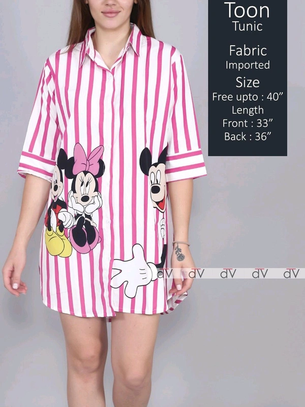 KDJ 5585 *Toon  Shirts**High quality Important  importedBust  - Red, L-40