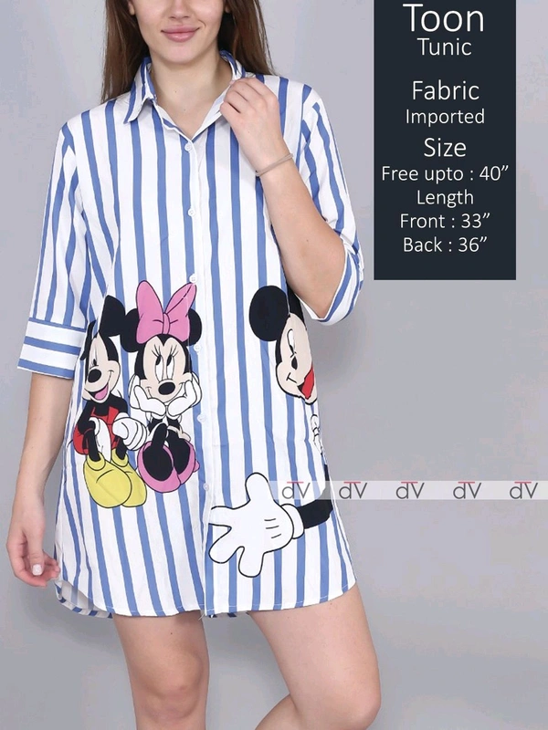 KDJ 5585 *Toon  Shirts**High quality Important  importedBust  - Blue, L-40