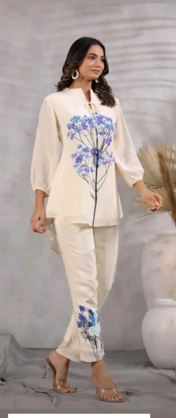 KD18  5590 Slub Cottan  print cordset - Blue, XL-42