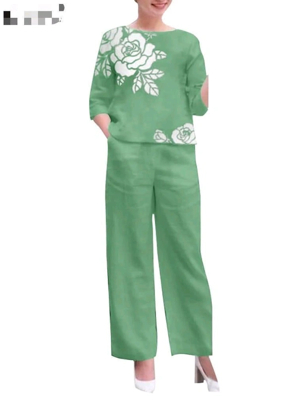 NEV 5591 pure cotton range coord sets comes to - Green, L-40