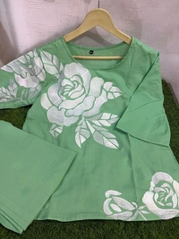 NEV 5591 pure cotton range coord sets comes to - Green, L-40