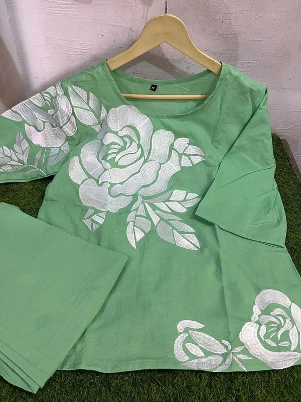 NEV 5591 pure cotton range coord sets comes to - Green, L-40