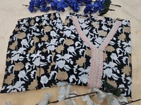 SF2  5596 *New Launch Cotton  Black Floral Printed Cord Set  floral print that  Heavy Lace work - 2XL-44