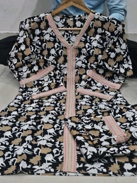SF2  5596 *New Launch Cotton  Black Floral Printed Cord Set  floral print that  Heavy Lace work - 2XL-44