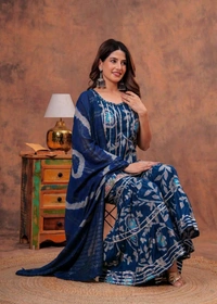 EVN 5599  New style kurti with sharara and dupatta sets _heavy muslin beautiful hand work lass - Navy Blue, M-38