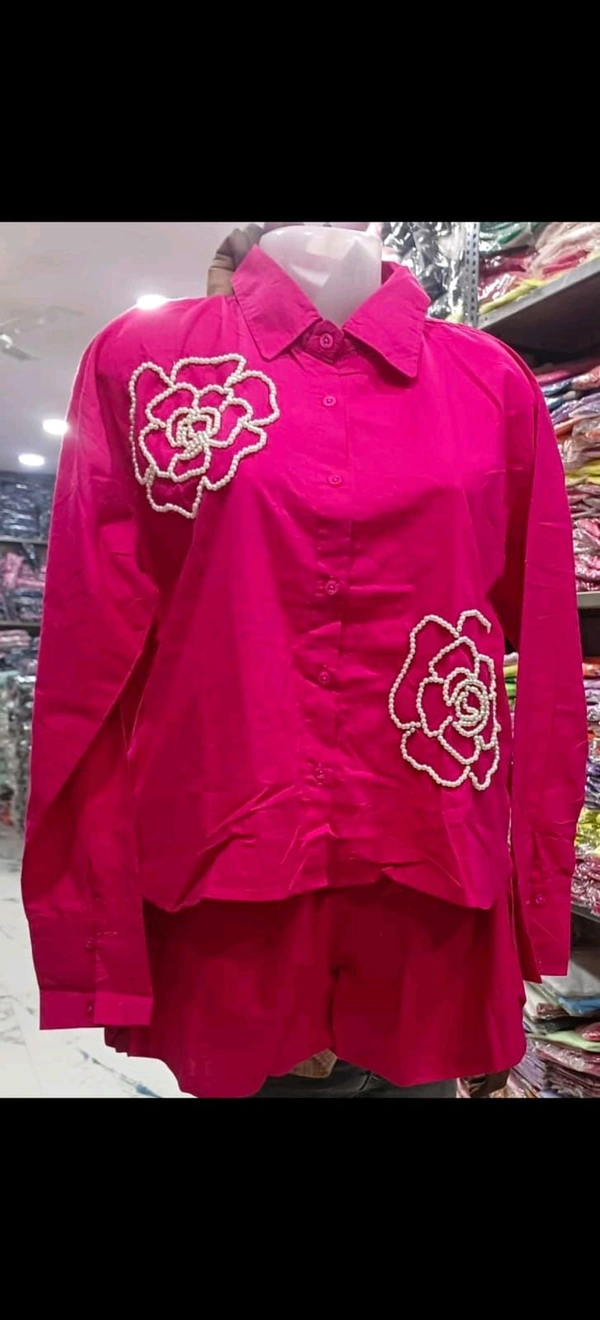 KD18  5601 High Quality Cotton  Cord set Both side pocket  - Pink, M-38