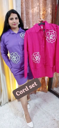 KD18  5601 High Quality Cotton  Cord set Both side pocket  - Pink, M-38