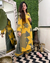 KDC 5605 Beautiful Cotton  Designer Cotton Kurti plazo - M-38