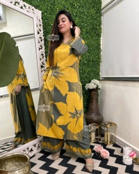 KDC 5605 Beautiful Cotton  Designer Cotton Kurti plazo - M-38