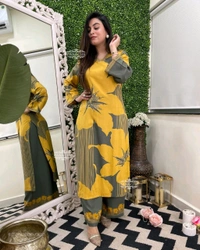 KDC 5605 Beautiful Cotton  Designer Cotton Kurti plazo - XL-42