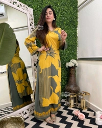 KDC 5605 Beautiful Cotton  Designer Cotton Kurti plazo - XL-42