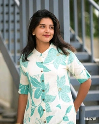 SF2  5607 *New Cotton  Cord set cotton kurti Palazza set*Launching designer Co-erd set in Aline pattern paried with Ankle length pant  - Vista Blue, 3XL-46