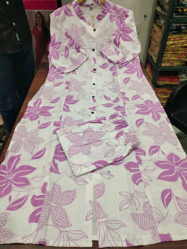 SF2  5607 *New Cotton  Cord set cotton kurti Palazza set*Launching designer Co-erd set in Aline pattern paried with Ankle length pant  - Blush Pink, M-38