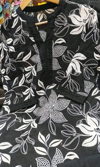 SF2  5609 💜 *Pure Cotton Kurta Pant plazo in Beautiful Floral Prints - Black, 3XL-46