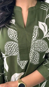 SF2  5609 💜 *Pure Cotton Kurta Pant plazo in Beautiful Floral Prints - Green, M-38