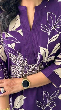 SF2  5609 💜 *Pure Cotton Kurta Pant plazo in Beautiful Floral Prints - Violet purple, 2XL-44