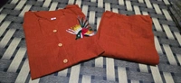 SF2  5611 *New launch💃coord - sets cotton slub plazo with  pocket  - Orange, M-38