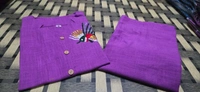 SF2  5611 *New launch💃coord - sets cotton slub plazo with  pocket  - Purple, M-38