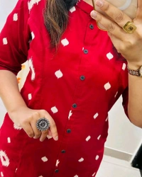 SF5 5613  Premium Floral Fine cotton kurti Palazza set*
 - Red, XL-42