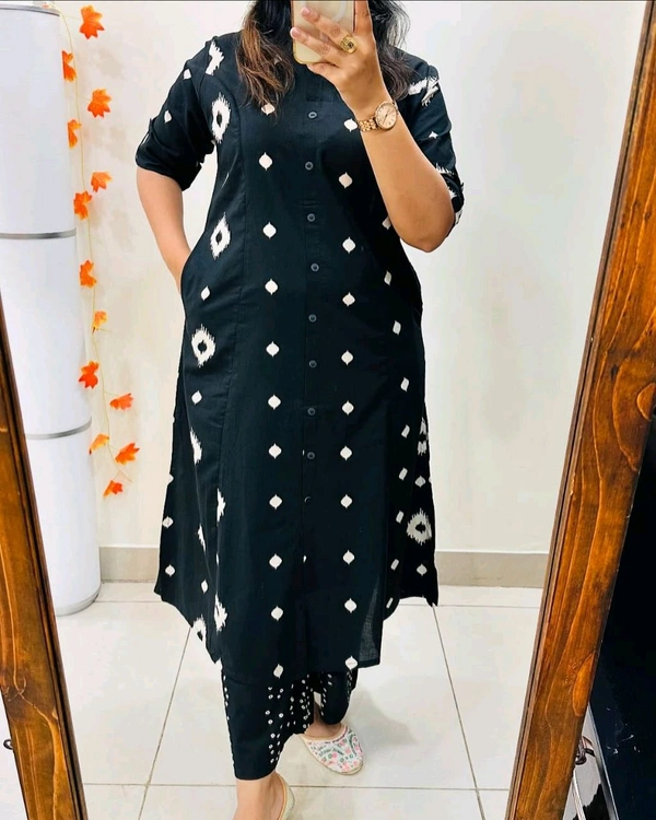 SF5 5613  Premium Floral Fine cotton kurti Palazza set*
 - Black, 2XL-44