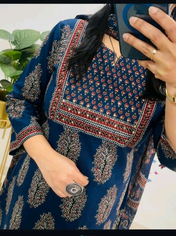 LCJ 5615 Pure Cottan  Kurti with Pant with Nack Hand work  - M-38