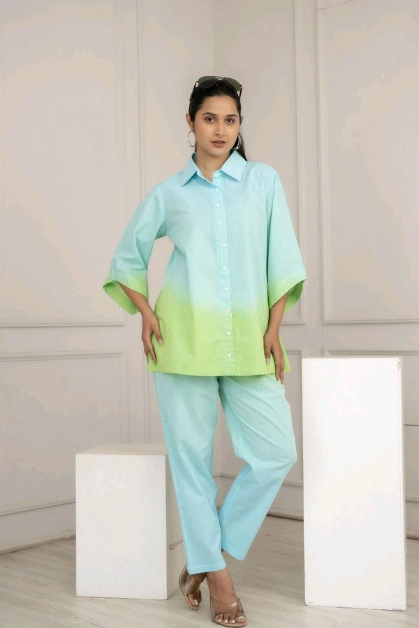 KDJ 5619 🌹💥 NEW DESIGN COTTON  CO-ORD SET - Green, XL-42