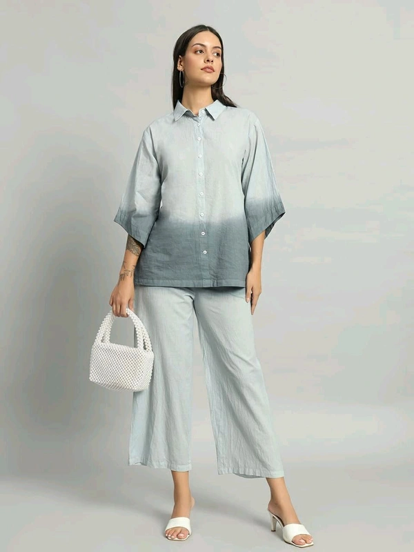 KDJ 5619 🌹💥 NEW DESIGN COTTON  CO-ORD SET - Gray, 2XL-44