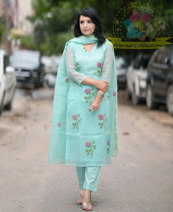 LCj 5620 * EMBROIDERED KOTA SET PURE SOFT COTTON  KOTA DORIYA KURTI KOTA DORIYA DUPATTA  - 2XL-44