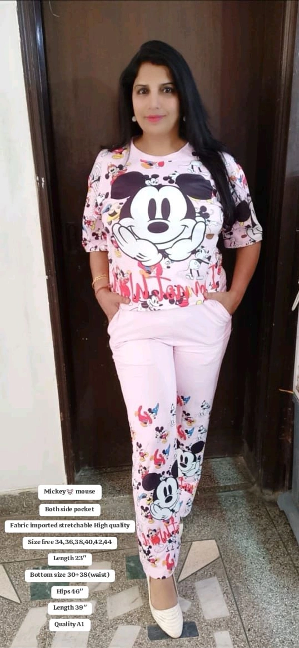 KD18  5623 Mickey 🐭 mouse 
Both side pocket imported stretchable High quality 
 - Light pink, 36-