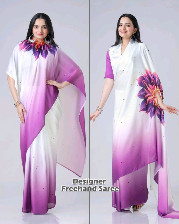 DSS 2627  One More Super Hit FreeHand Heavy Satin Silk Saree Design Launch*
  - Purple, 2XL-44