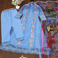 SF5  5629 ✅*NEW  PARTY WEAR TOP AND PLAZZO. WITH FANCY DUPPATA AND EMBROIDERY
 HAVY CHINON  SILK WITH DIGITAL PRINT  - L-40