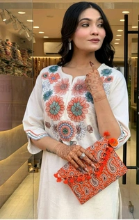 SF5 5630   Chic Brush Printed Co-ord Sets  South Cotton flex Work: Embroidery - M-38