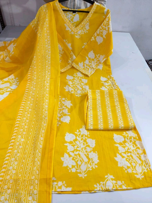 SF5 5632 Pure Heavy Cotton*kurti  Pant With Duptta 
 - M-38