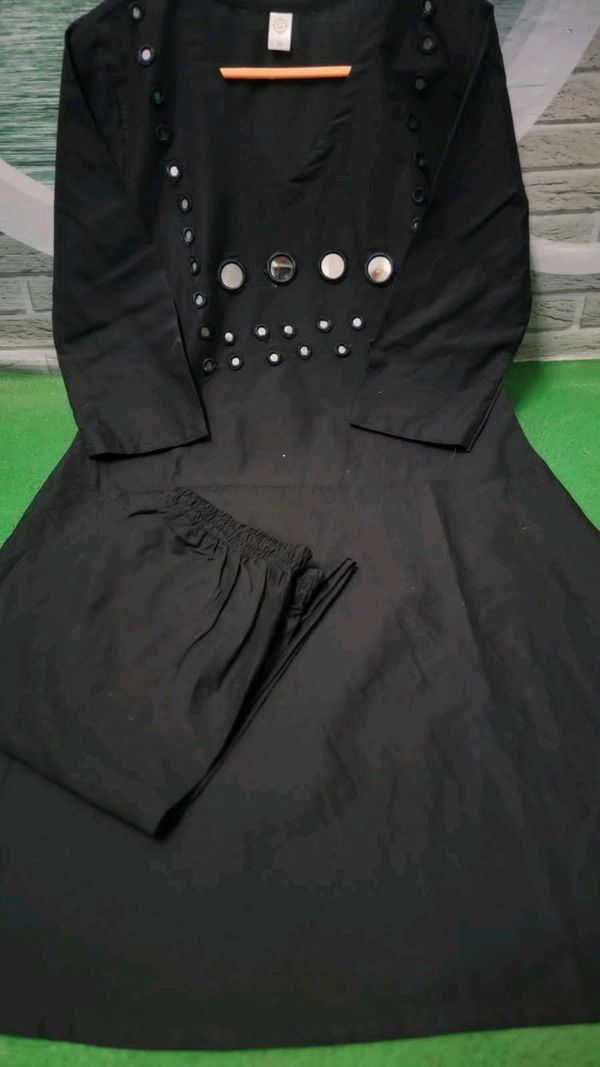 SF5 5634   New cotton Party Wear Look New A-line kurta with palzaa a-line Hand Work  kurta with palzaa set
 - M-38